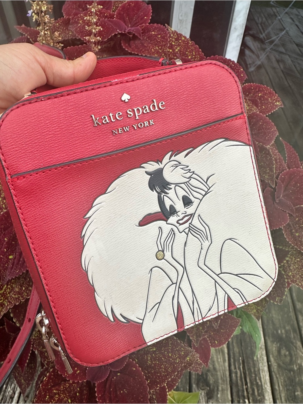 kate spade New York Red and White Cruella Crossbody